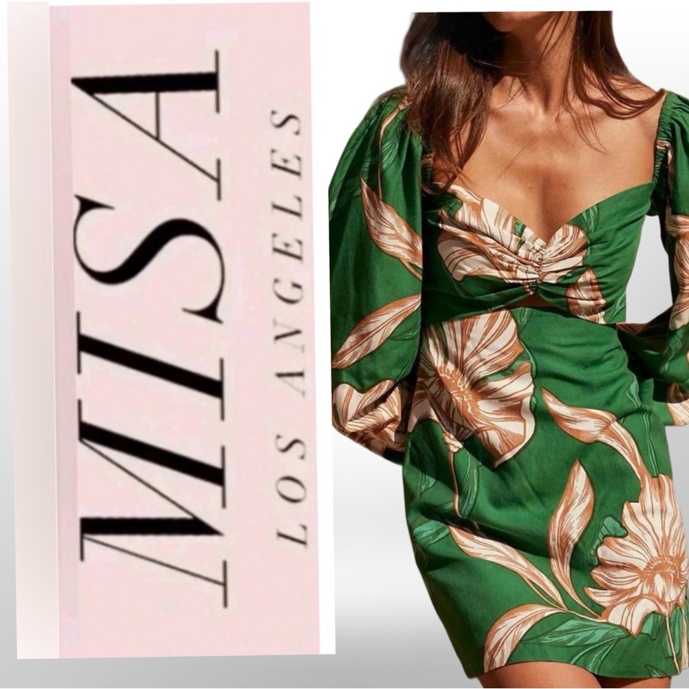 NWT MISA Los Angeles Nina Cartagena Flora Sweetheart Mini Dress Small